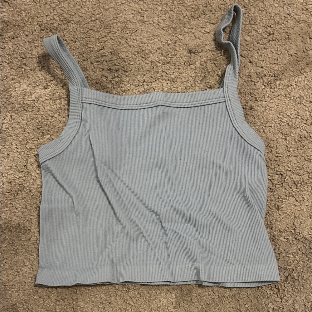PacSun Light Blue Ribbed Tank Top